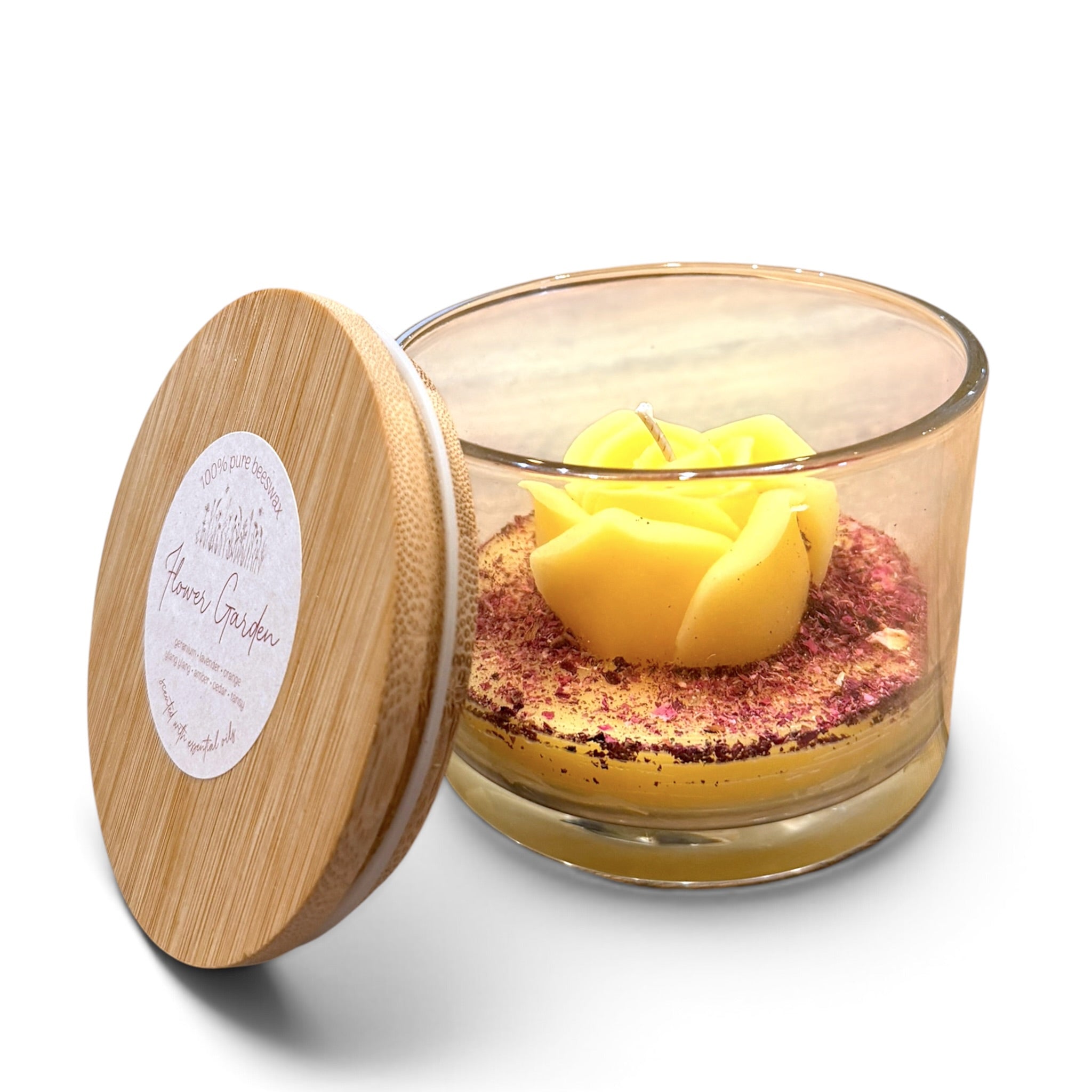 Beeswax Flower Candle in a Jar