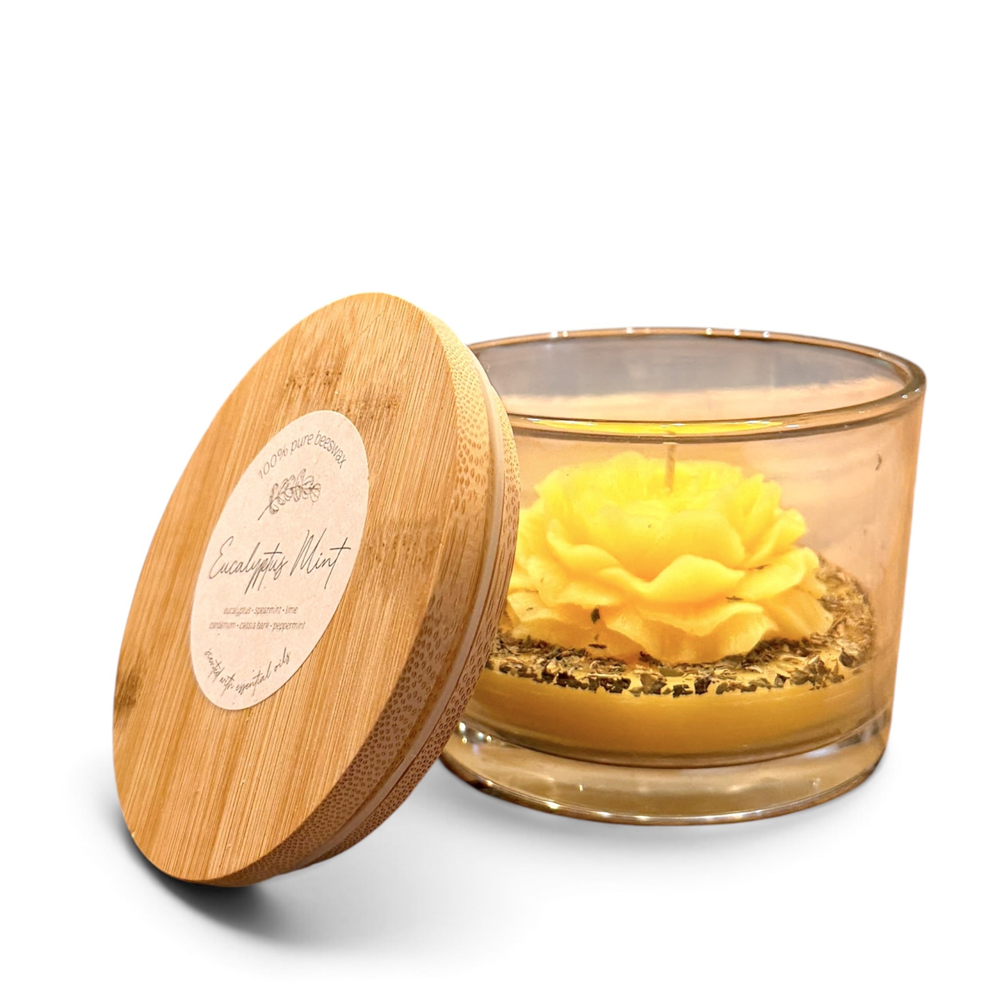 Beeswax Flower Candle in a Jar