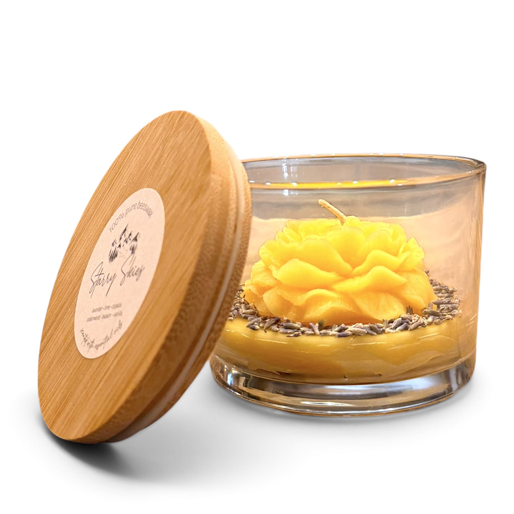 Beeswax Flower Candle in a Jar