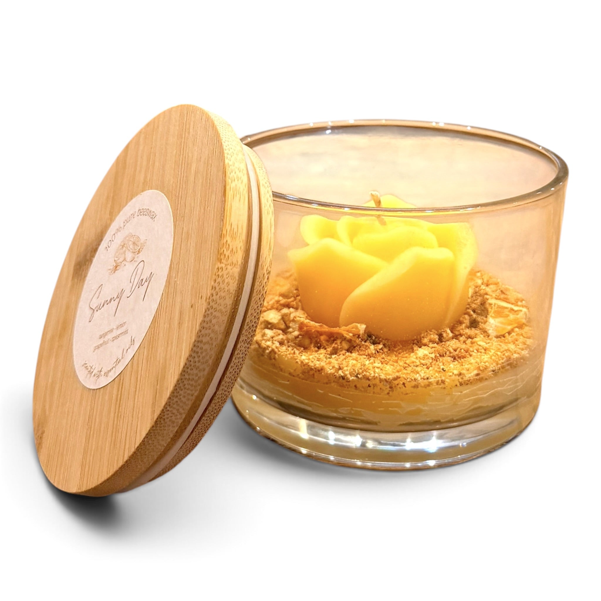 Beeswax Flower Candle in a Jar