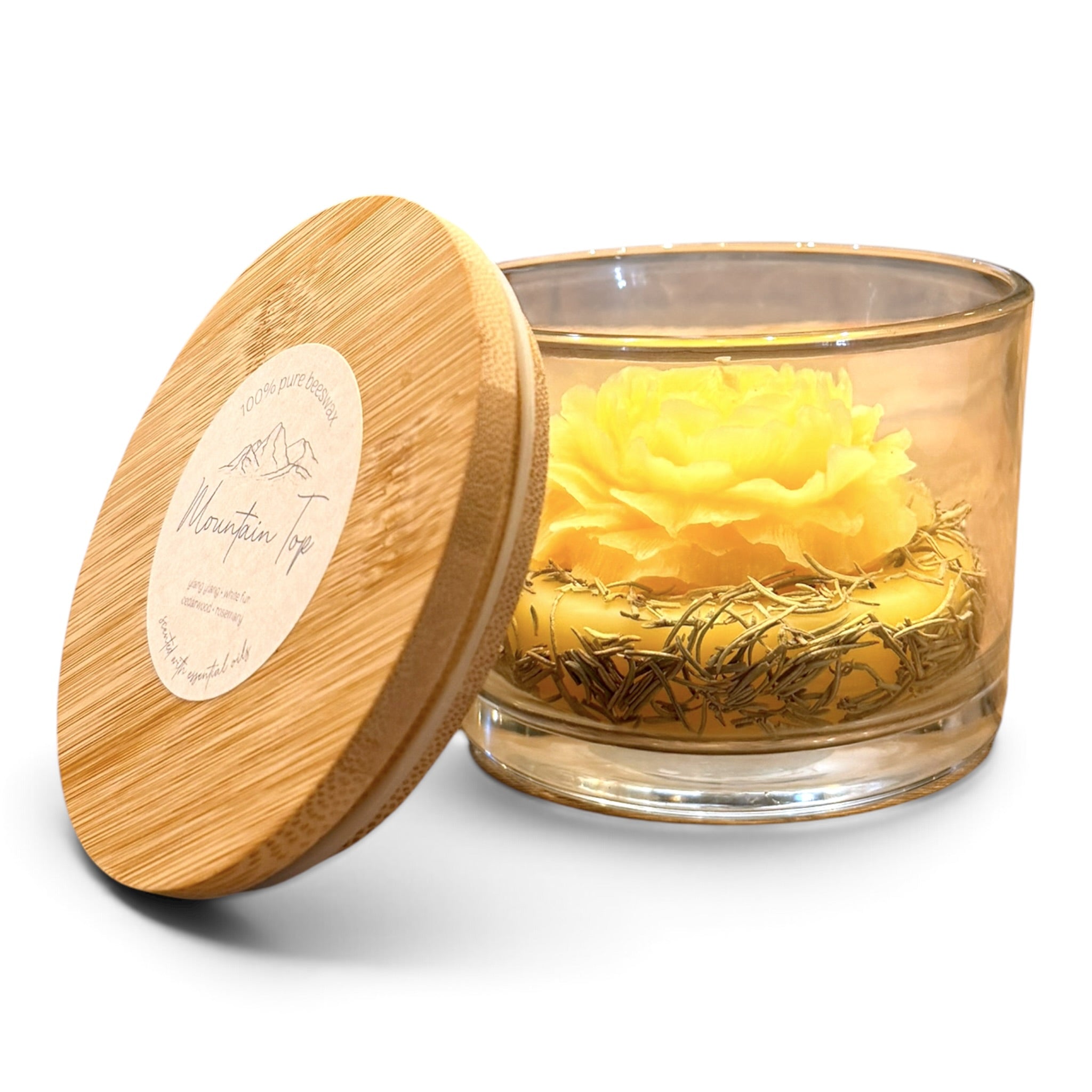 Beeswax Flower Candle in a Jar