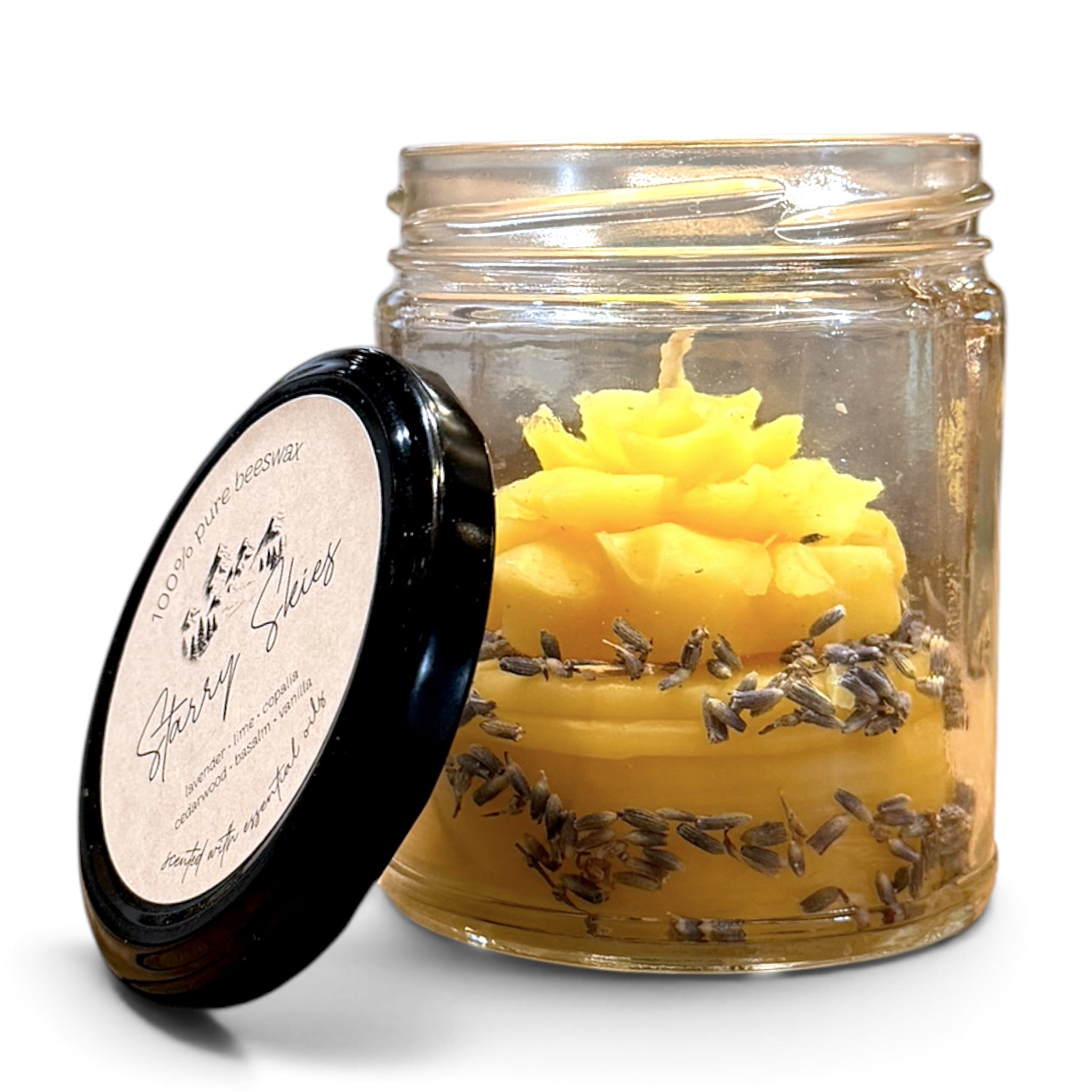 Beeswax Flower Candle in a Jar