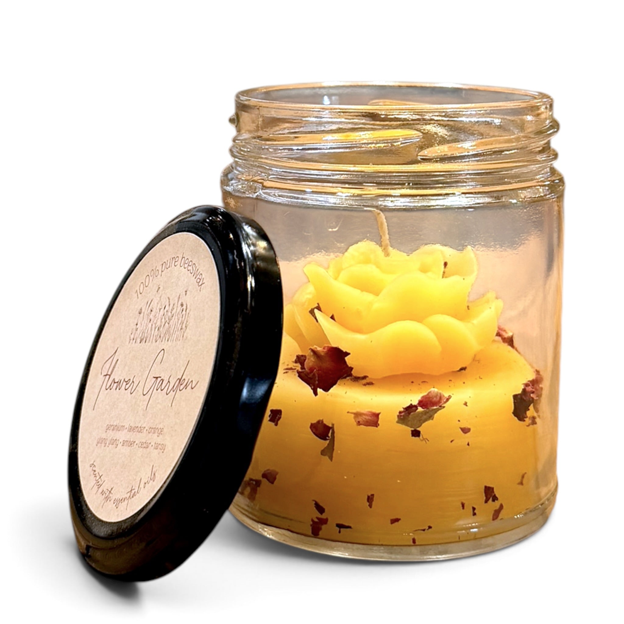 Beeswax Flower Candle in a Jar
