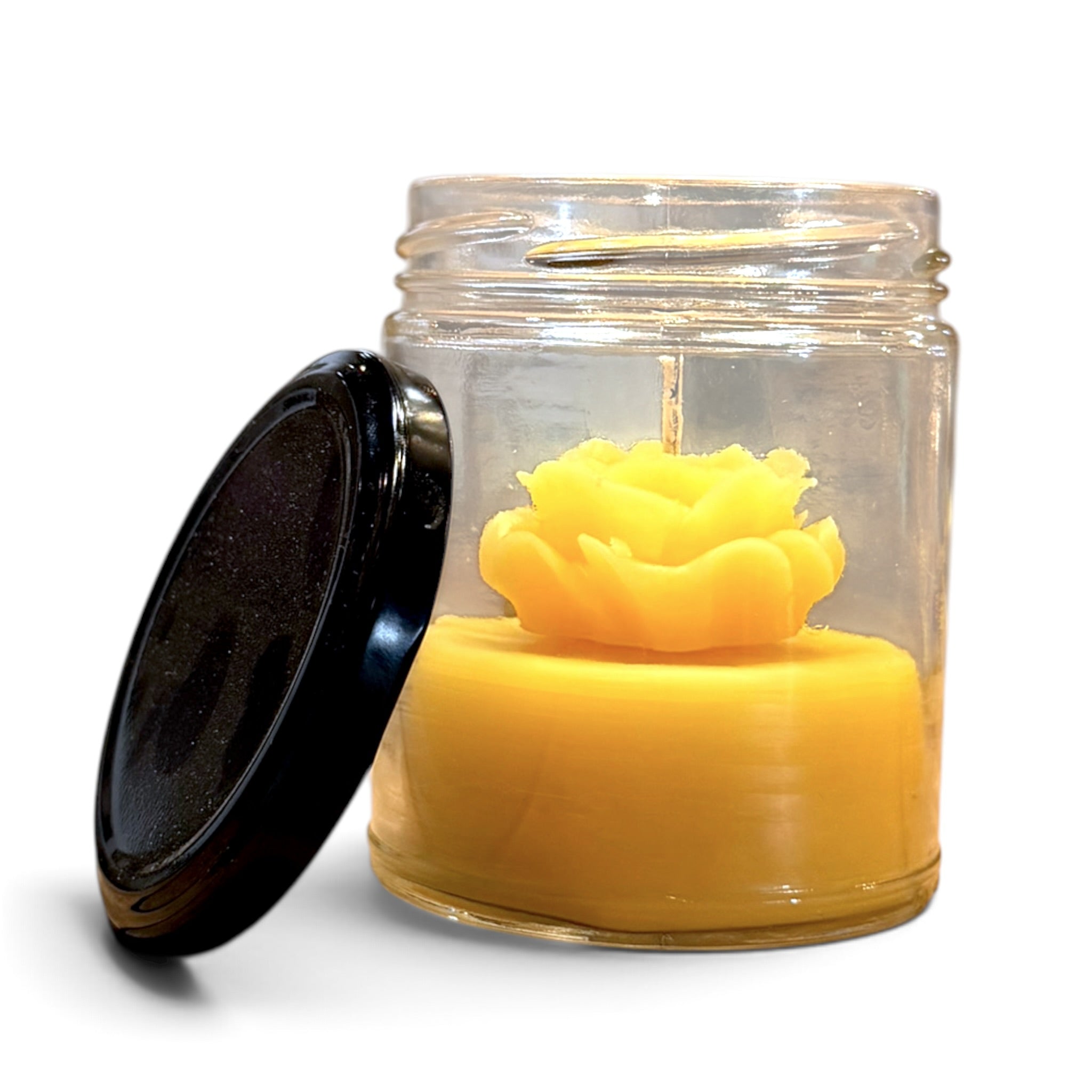 Beeswax Flower Candle in a Jar